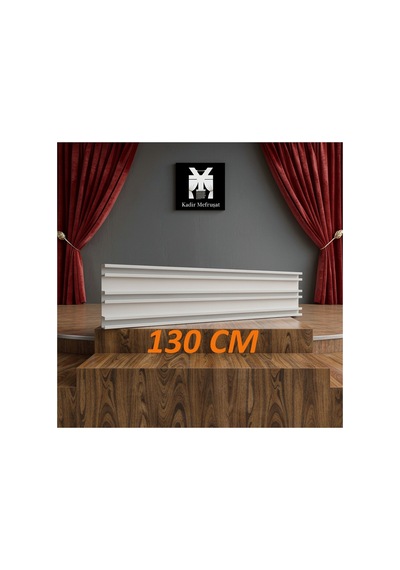 Alüminyum Üç Kanallı Metal Perde Kornişi - Ultra Dayanıklı Üçlü Korniş Beyaz130cm - 856870529 Beyaz130cm