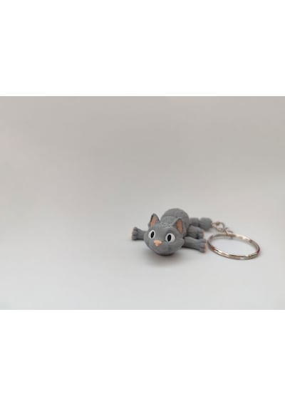 Sevimli Kedi Anahtarlık - 3d Baskı Özel Tasarım
