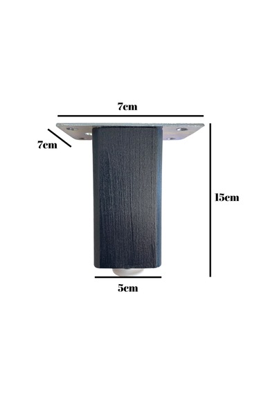Kale Ayarlı Ahşap Ayak Mobilya Masa Ve Dolap Ayağı Antrasit Kayın/gürgen Ağacı 15cm 2 Adet Antrasit
