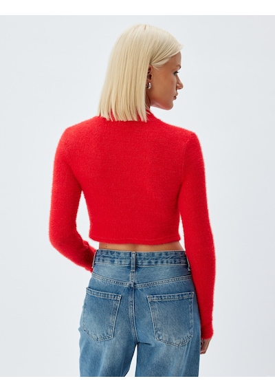 Koton Crop Triko Kazak Uzun Kollu Yuvarlak Hafif Dik Yaka Slim Fit Kırmızı 5wak30076ek Kırmızı Koton Crop Triko Kazak Uzun Kollu Yuvarlak Hafif Dik Yaka Slim Fit Kırmızı 5wak30076ek Kırmızı