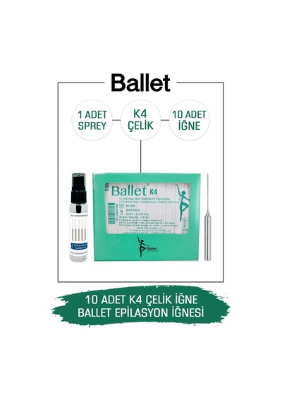Ballet K4 Gümüş Epilasyon İğnesi Çelik İğne 10'lu