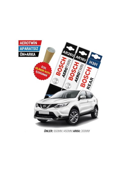 Nissan Qashqai Ön Arka Silecek Seti 2014-2021 Bosch Aerotwin
