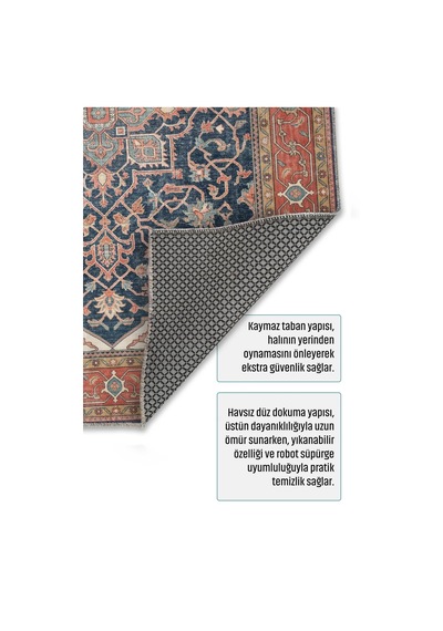 Dekoratif Halı Kaymaz Taban Leke Tutmaz Yıkanabilir Kilim Özel Ölçü Salon Halısı 3041