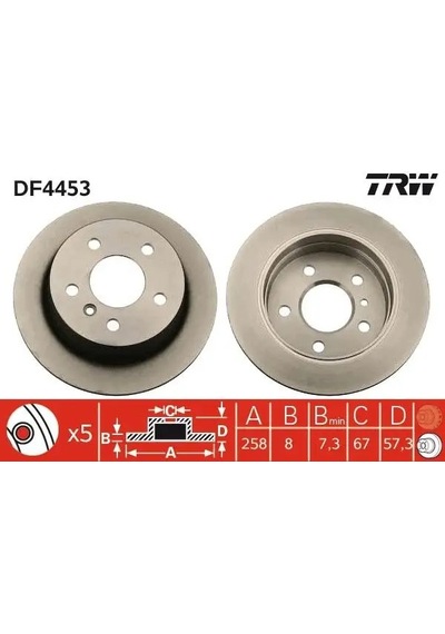 Trw Df4453 Arka Fren Diski A1694230312 A1694230912 - 2 Adettir