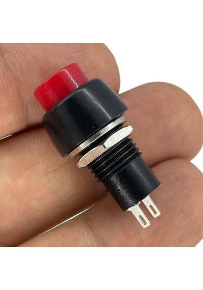 Ic-190 Kırmızı Buton Yuvarlak Plastik Kalıcılı 10mm