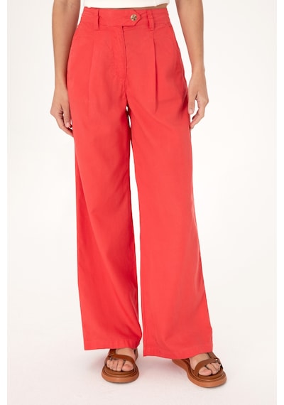 U.S. Polo Assn. Kadın Kırmızı Loose Fit Kanvas Pantolon 50300631-VR213