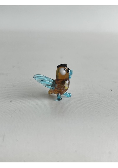 El Yapımı Mini Murano Cam Baykuş Biblo A100-01