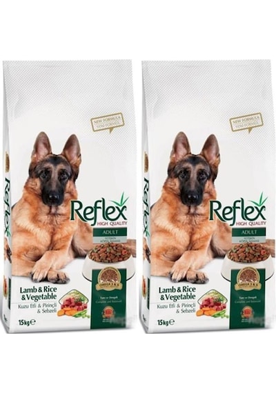 Reflex Kuzu Etli & Pirinçli & Sebzeli Yetişkin Köpek Maması 2 x 15 KG