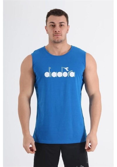 Diadora Therm Erkek Mavi Kolsuz T-shirt - 1atl01-mavi Siyah