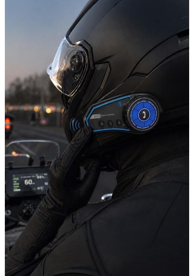İtercom Motorsiklet Bluetooth Kask İnterkom Kulaklık Bt35 Siyah Yol Arkadaşı Ses Ünitesi