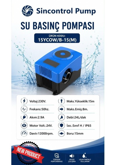 Mur-cell Sincontroller Yeni Nesil Su Motoru Su Pompası 15m