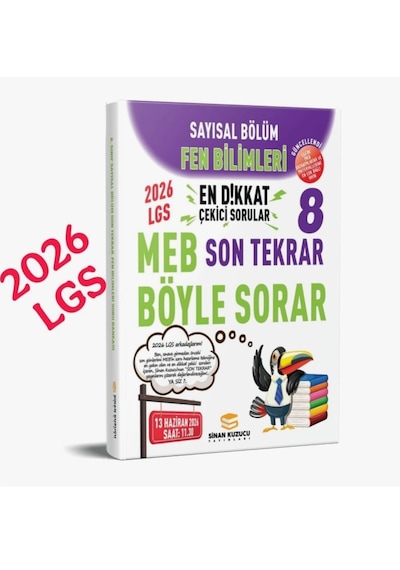 Sinan Kuzucu Yayınları 2026 Lgs Sayısal Bölüm Son Tekrar Fen Bilimleri Soru Bankası