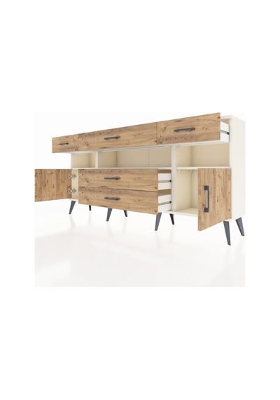 Arges Konsol 3 Raflı 5 Çekmeceli 2 Kapaklı 176x30x83 Aytaşı-çam/çam Çam/çam Arges Konsol 3 Raflı 5 Çekmeceli 2 Kapaklı 176x30x83 Aytaşı-çam/çam Çam/çam