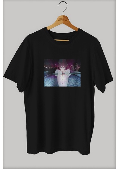 Noıssey -wed The Boy And The Beast Baskılı Oversize T-shirt Tişört Sokak Tarzı Siyah