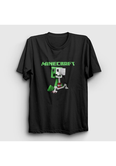 Presmono Unisex Creeper Minecraft T-shirt Siyah Presmono Unisex Creeper Minecraft T-shirt Siyah