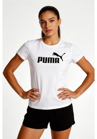 Puma Essentials No.1 Logo Kadın Spor Tişört Beyaz