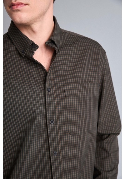 Defacto Relaxed Fit Polo Yaka Kareli Flanel Uzun Kollu Gömlek H5115ax26aukh79 Haki-kh79