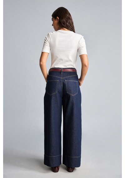Defacto %100 Pamuk Baggy Fit Geniş Paça Cepli Yıkamalı Jean Pantolon H7129ax26aunm82 Mavi-nm82