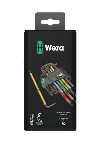 Wera Torx Takımı 967 Spkl/9 Torx Bo Çok Renkli, Blacklaser, 9 Par