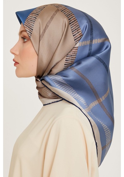 Armine %100 Twill Ipek Desenli Eşarp 9206d-6 Çok Renkli
