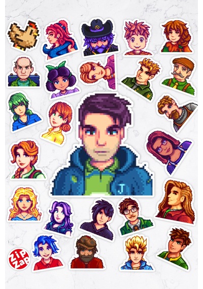 Stardew Valley Oyunu Telefon Laptop Bullet Journal Yapışkanlı Folyo Sticker Paketi 25 Adet Çok Renkli