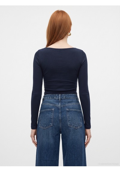Dilvin 33270 Sıcak Tutan Kayık Yaka Bra-free Top K.lacivert