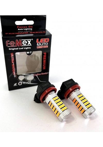 Sis Led Ampul H8/11 2835 Chip 9w Led Ampul Turuncu 66smd Ultra Parlak Mercekli
