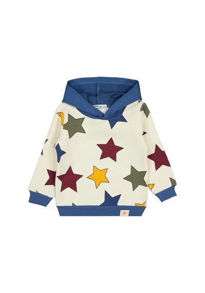 Civil Boys Renkli Yıldız Baskılı 2-5 Yaş Sweatshirt - Mavi İndigo