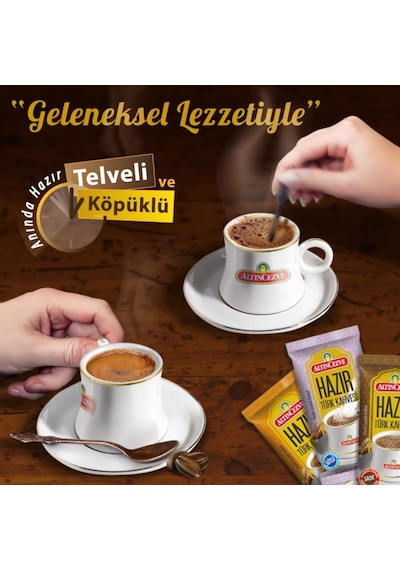 Altın Cezve Hazır Türk Kahvesi Ofis Seti Orta Şekerli 10'lu 10 x 9 G