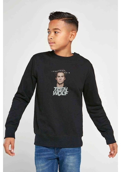 Tshirthane Teen Wolf Lose Your Mind Baskılı Unisex Çocuk Siyah Sweatshirt