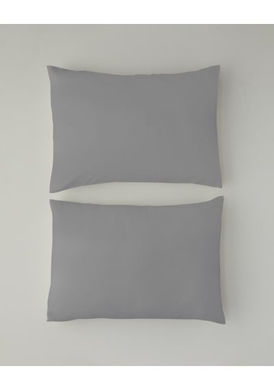 English Home Micell Pamuk Saten 2'li Yastık Kılıfı 50x70 Cm Gümüş Gümüş