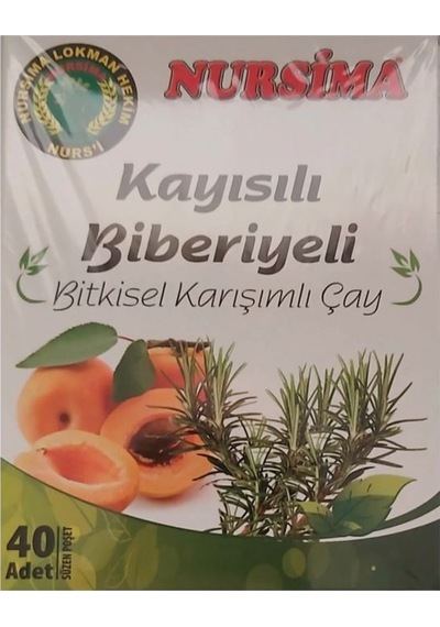 Nursima Kayısılı Biberiyeli Bitkisel Karışımlı Süzen Poşet Çay 40 x 1.5 G
