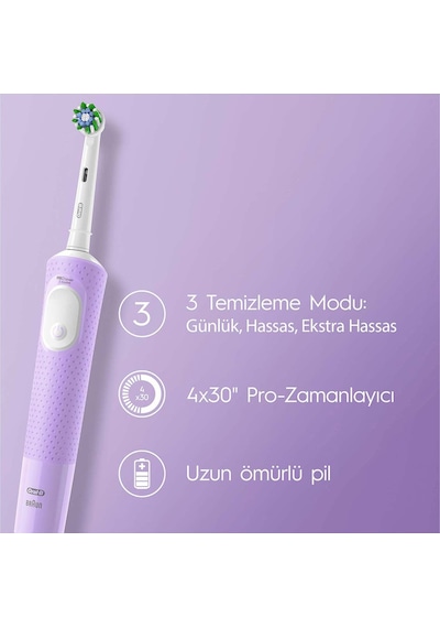 Oral-B Şarjlı Vitality Pro Koruma ve Temizlik Elektrikli Diş Fırçası Lila