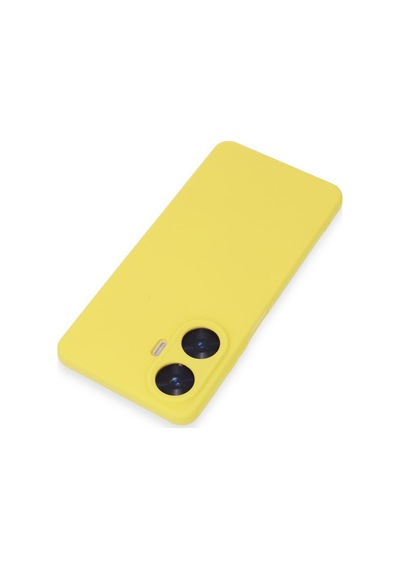 Realme C55 Uyumlu Kılıf Nano İçi Kadife Silikon - Sarı