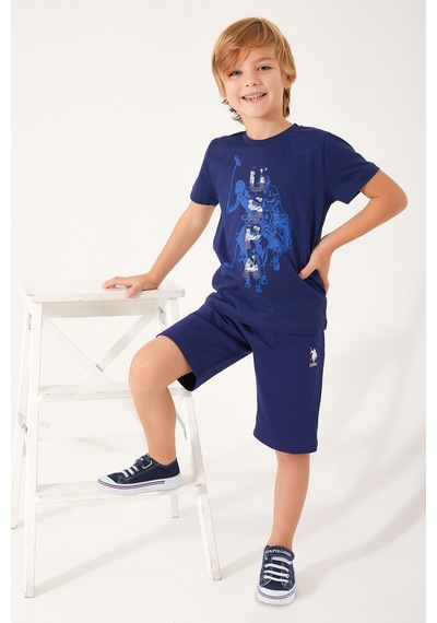U.S. Polo Assn Color Painting Lacivert Erkek Çocuk Bermuda Takım