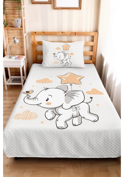Evimde Bambaşka Yıldızlı Fil Çocuk Odası Tek Kişilik Pike Takımı - Yıldız Bulut 160x220 CM Kapitone Yatak Örtüsü Evimde Bambaşka Yıldızlı Fil Çocuk Odası Tek Kişilik Pike Takımı - Yıldız Bulut 160x220 CM Kapitone Yatak Örtüsü