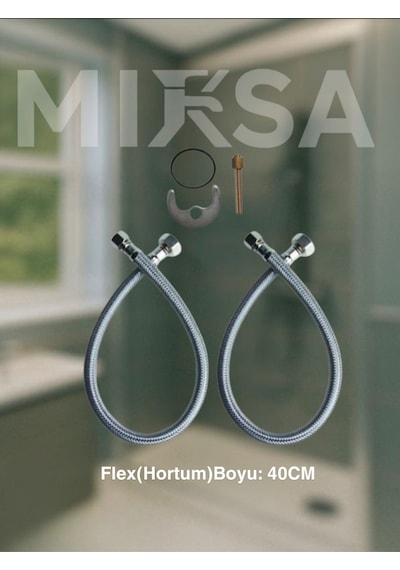 Armut Balıksırtı Borulu Mutfak Eviye Bataryası Çeşmesi Musluğu Çift Su Girişli Krom