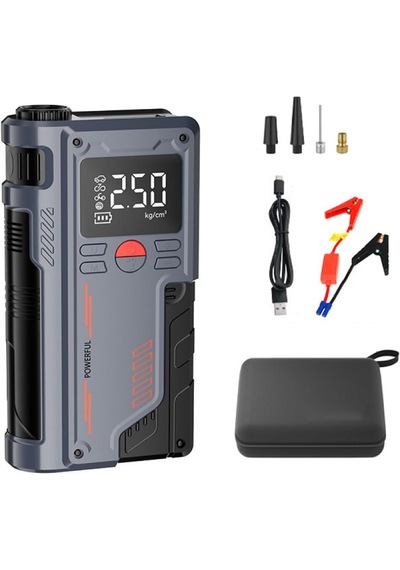 4'ü 1 Arada Şarjlı Akü Takviye Cihazı Ve Hava Kompresörü 1000a Jump Starter & 150 Psı Dijital Pompa
