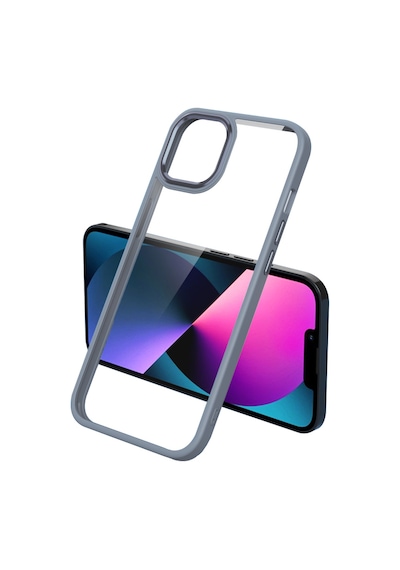 Apple iPhone Uyumlu 11 Kılıf Şeffaf Arka Yüz Kamera Yükseltili Silikon Pazarplus Lavendery Gray