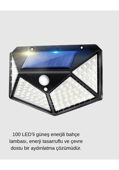 Solar Güçlü 100 Led Bahçe Lambası Enerji Tasarruflu, Suya Dayanıklı Ve Geniş Açılı Işık 34191737