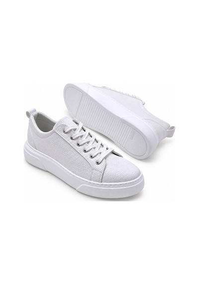 Yalçın Erkek Beyaz Bağcıklı Ortopedik Günlük Sneaker Spor Ayakkabı Kalın Taban Beyaz - 919472745 Beyaz
