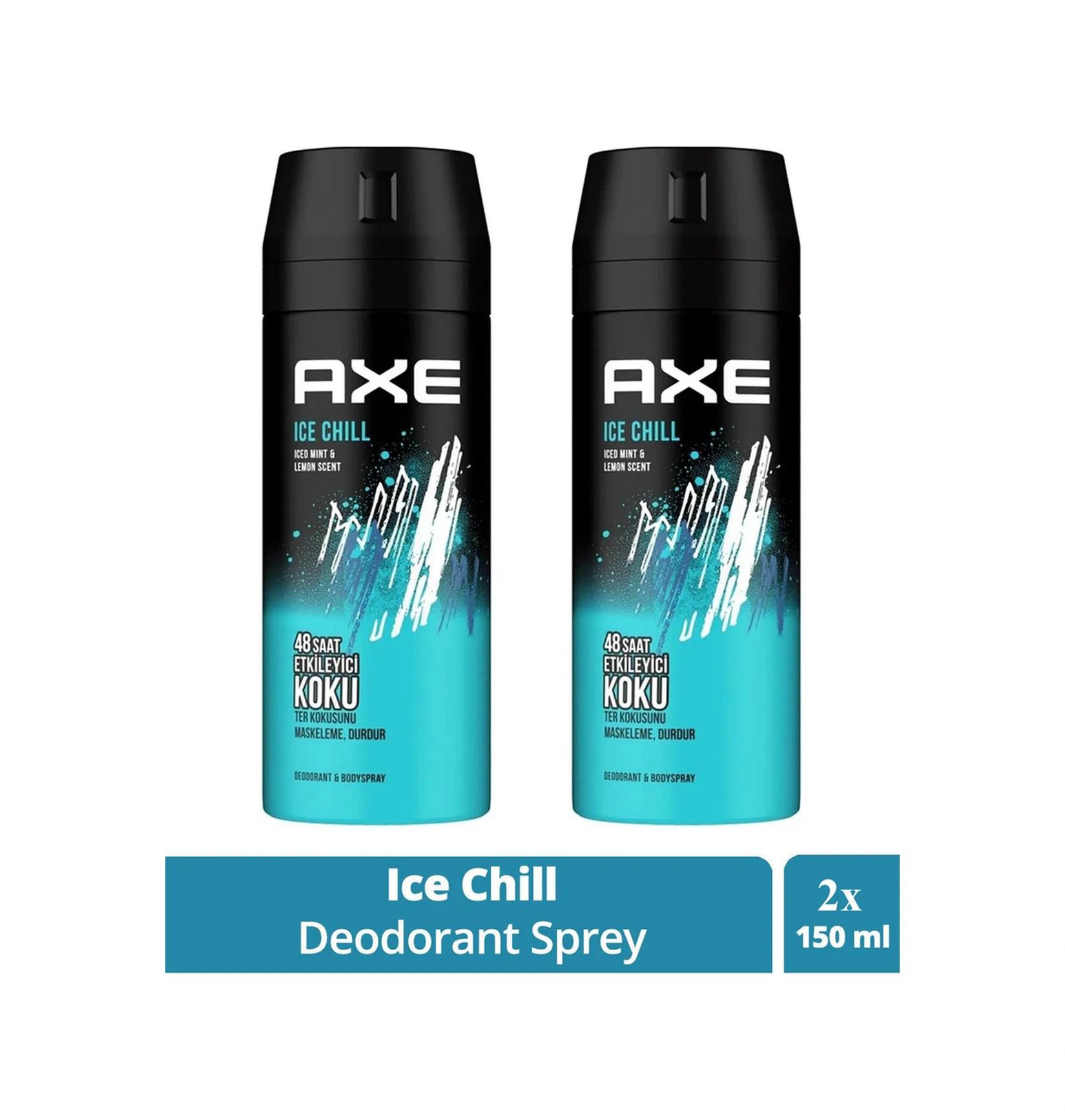 2 Adet Axe Ice Chill Erkek Deodorant Sprey 150 Ml Deri