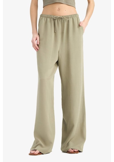 DeFacto Keten Karışımlı Palazzo Pantolon Wide Leg Geniş Bol Paça Üç Cepli Normal Bel Basic Düz Standart Boy C4545AX25SPKH459 DeFacto Keten Karışımlı Palazzo Pantolon Wide Leg Geniş Bol Paça Üç Cepli Normal Bel Basic Düz Standart Boy C4545AX25SPKH459