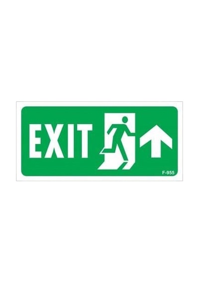 Exit Yukarı Sağ Ok İşaretli Uyarı Levhası 17,5x25 Kod:955