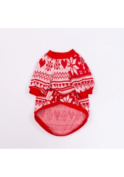 Pawstar Kırmızı Nordic Winter-snowflake Küçük Irk Köpek Sweatshirtü