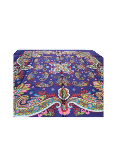 Tikitonki Bohem Etnik Desenli Saten Mor Eşarp - 90x90 Mor Mor