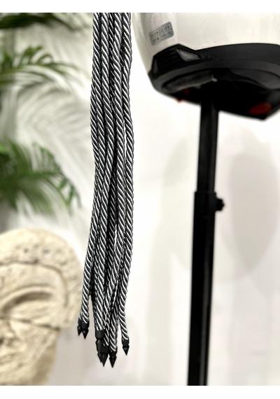 Motor & Motosiklet 3d Baskı Gri Şeytan Boynuzlu Gri Örgülü Tekli Saç Kask Dış Aksesuarı Diğer