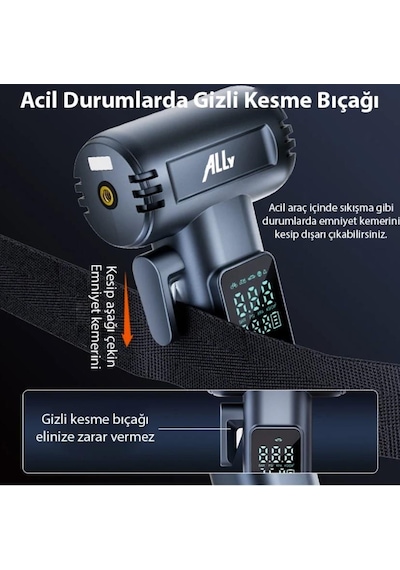 Ally St-5530 Dijital Şarjlı Otomobil Araç Lastik Hava Şişirme Pompası