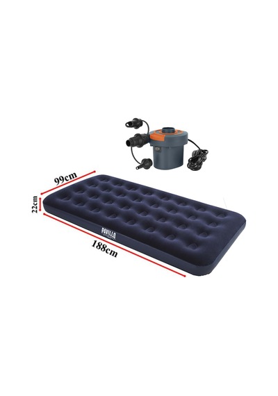 Bestway Tek Kişilik Şişme Yatak Elektrikli Pompa Bw118 Lacivert