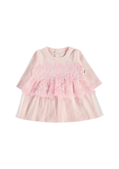 Civil Baby Fırfır Tüllü 3-12 Ay Elbise - Pembe